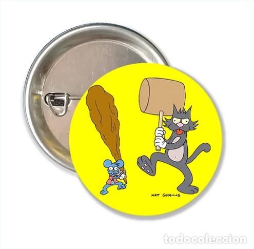 Cine: CHAPA ALFILER 38 MM - DIBUJOS - LOS SIMPSON THE SIMPSONS RASCA Y PICA