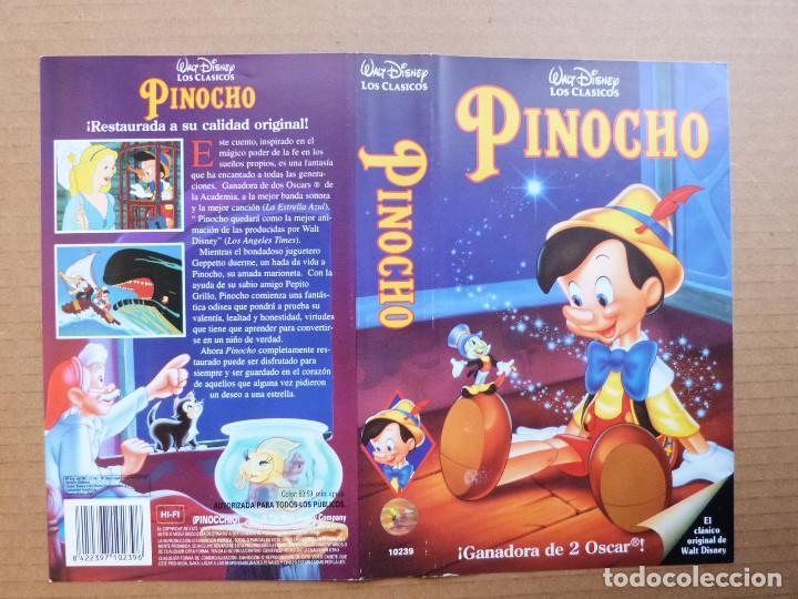 Cine: Caratula de pelicula de video VHS Pinocho