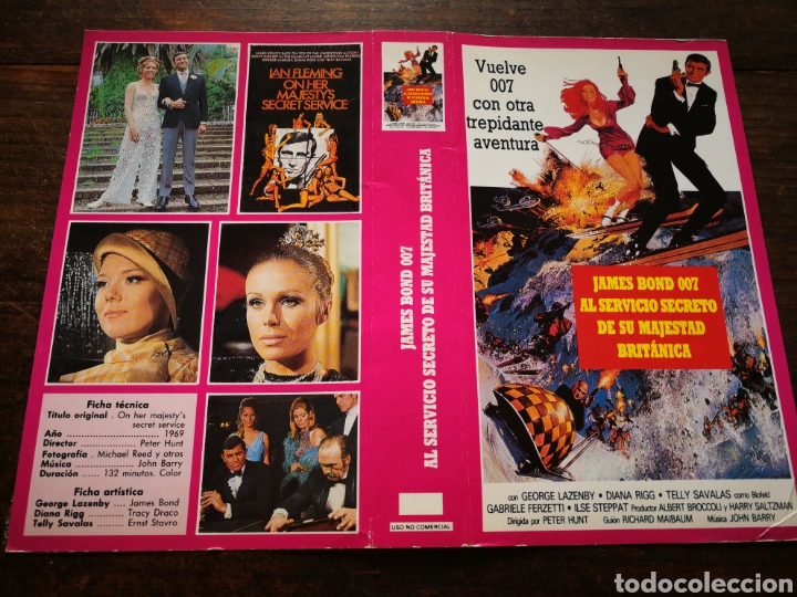 Cine: CARATULA ORIGINAL PEL&Iacute;CULA JAMES BOND 007,AL SERVICIO SECRETO DE SU MAJESTAD BRIT&Aacute;NICA- VHS.