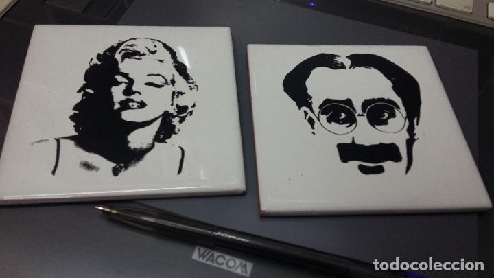 Cine: 2 PIEZAS DE CERAMICA CON MARILYN MONROE Y GROUCHO MARX