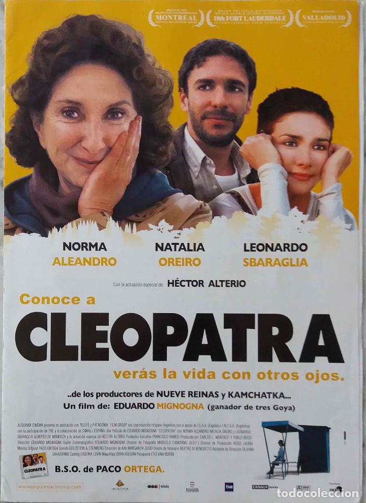 Cine: CLEOPATRA, FOLLETO GRANDE CON 4 P&Aacute;GINAS + 2 HOJAS DE INFORMACI&Oacute;N, SOLO PARA PRENSA PROMOCIONAL