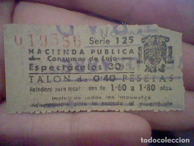 Cine: ENTRADA CINE LUSARRETAA MI LA LEGION Y CABALLEROS CAPA Y ESPADA NOV  1942 5,5 X 3 CMS APROX