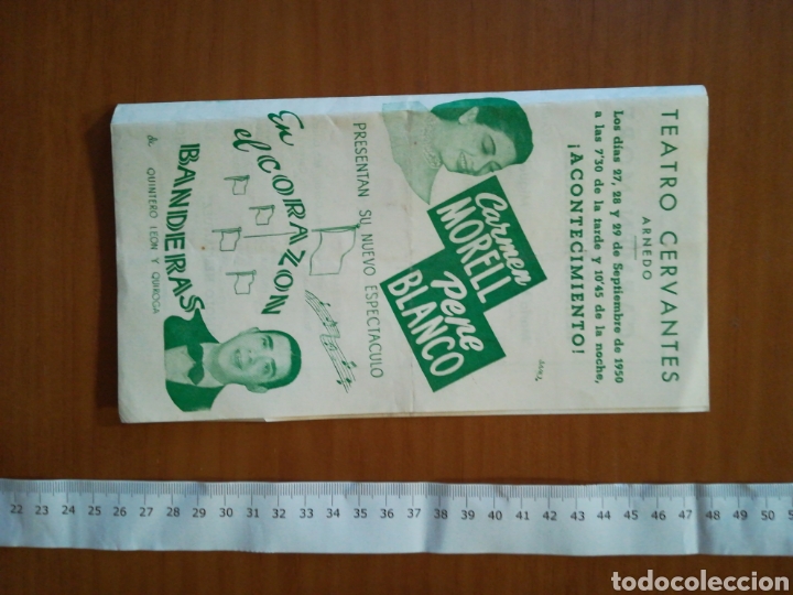 Cine: Diptico programa en el coraz&oacute;n banderas teatro cervantes arnedo septiembre 1950