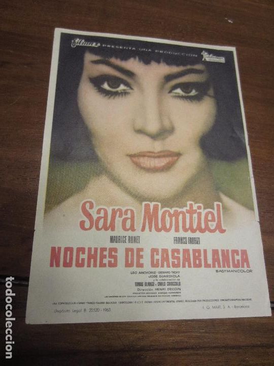 Cine: sara montiel noche de casablanca prospecto de cine