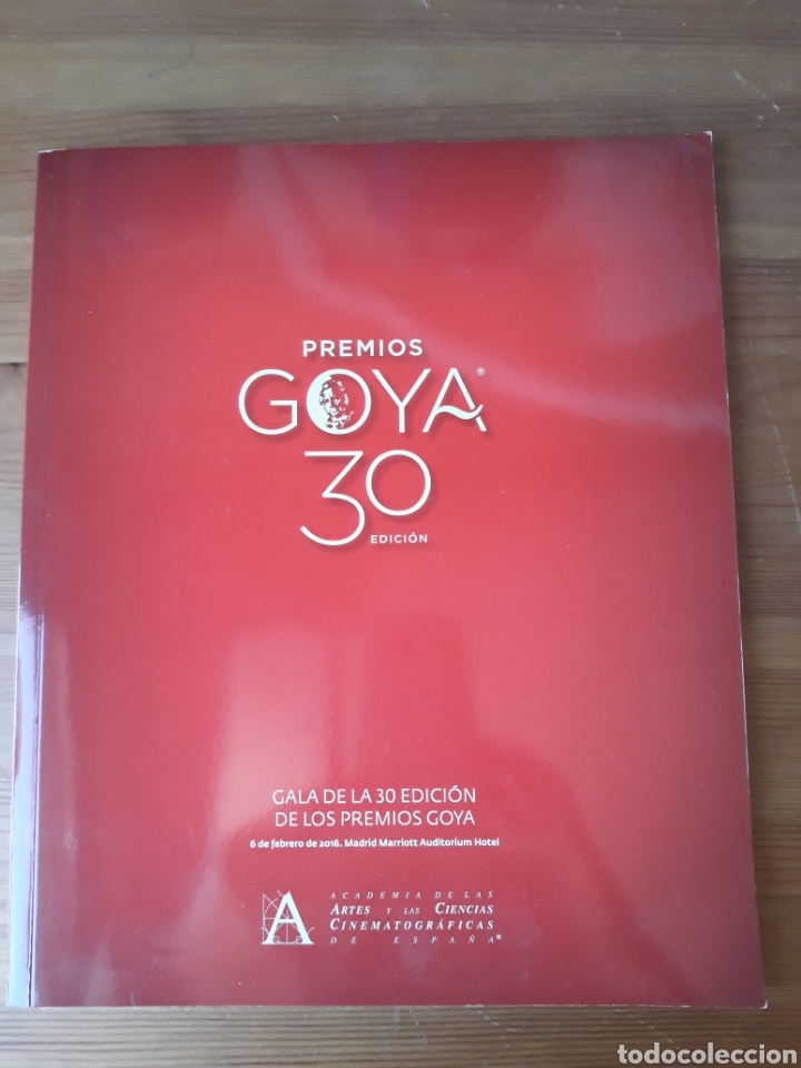 Cine: Libro Gala Premios Goya, 30 edici&oacute;n. A&ntilde;o 2016