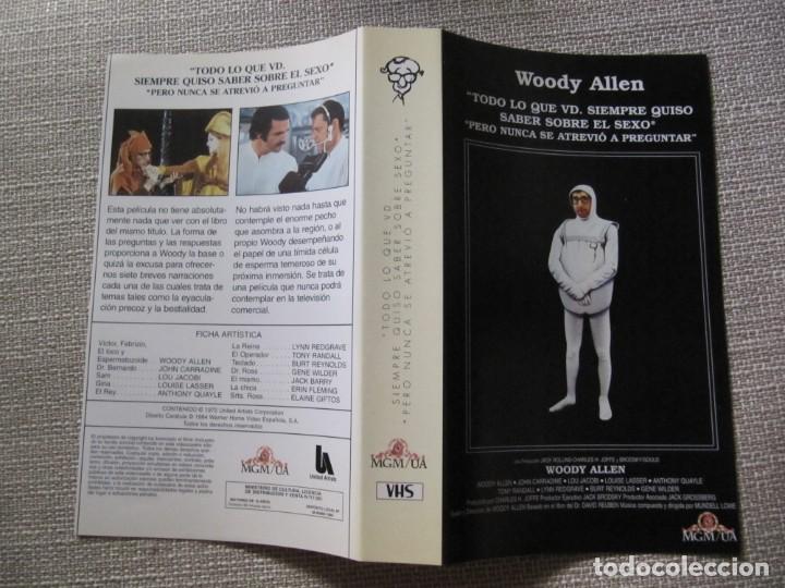 Cine: PORTADA CARATULA VHS WOODY ALLEN TODO LO QUE SIEMPRE QUISO SABER SOBRE SEXO NO ATREVIO A PREGUNTAR.