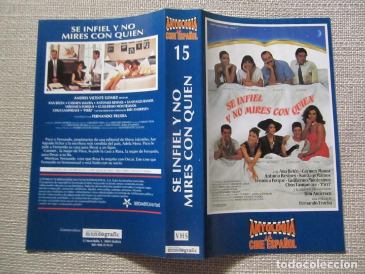 Cine: PORTADA CARATULA VHS SE INFIEL Y NO MIRES CON QUIEN ANA BELEN VERONICA FORQUE CHUS LAMPREAVE TRUEBA.