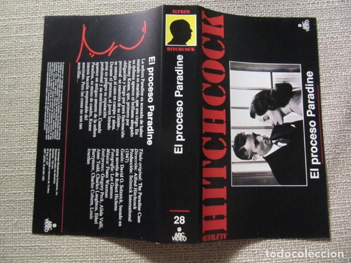 Cine: PORTADA CARATULA VHS EL PROCESO PARADINE ALFRED HITCHCOCK ALIDA VALLI GREGORY PECK ANNE TODD.