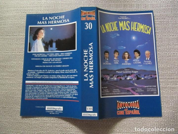 Cine: PORTADA CARATULA VHS LA NOCHE MAS HERMOSA JOSE SACRISTAN VICTORIA ABRIL BIBI ANDERSEN.