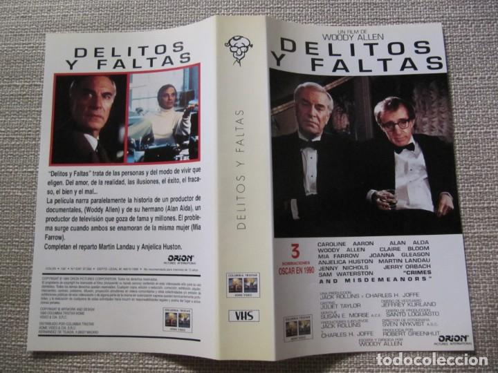 Cine: PORTADA CARATULA VHS DELITOS Y FALTAS WOODY ALLEN MARTIN LANDAU CLAIRE BLOOM.