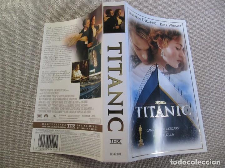 Cine: PORTADA CARATULA VHS TITANIC LEONARDO DICAPRIO KATE WINSLET JAMES CAMERON KATHY BATES.
