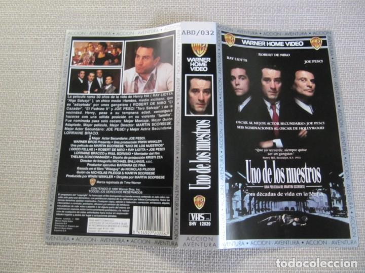 Cine: PORTADA CARATULA VHS UNO DE LOS NUESTROS ROBERT DE NIRO JOE PESCI RAY LIOTTA MARTIN SCORSESE.