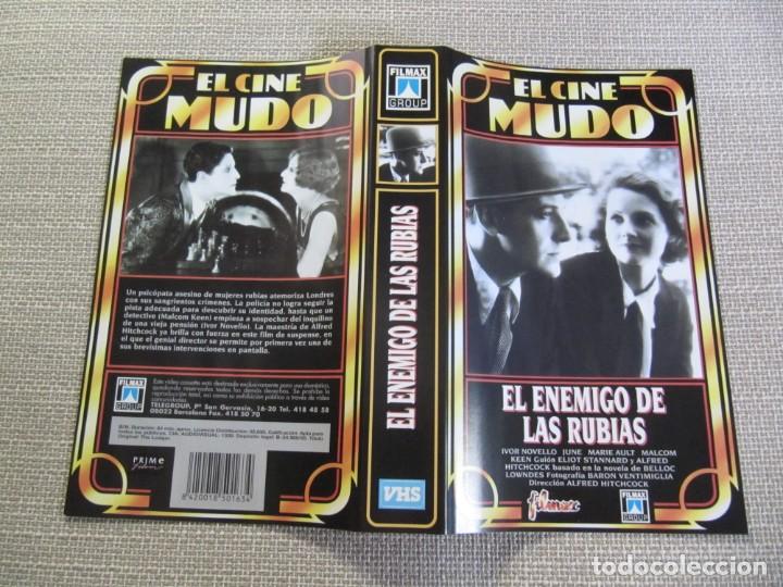 Cine: PORTADA CARATULA VHS EL ENEMIGO DE LAS RUBIAS ALFRED HITCHCOCK CINE MUDO FILMAX.
