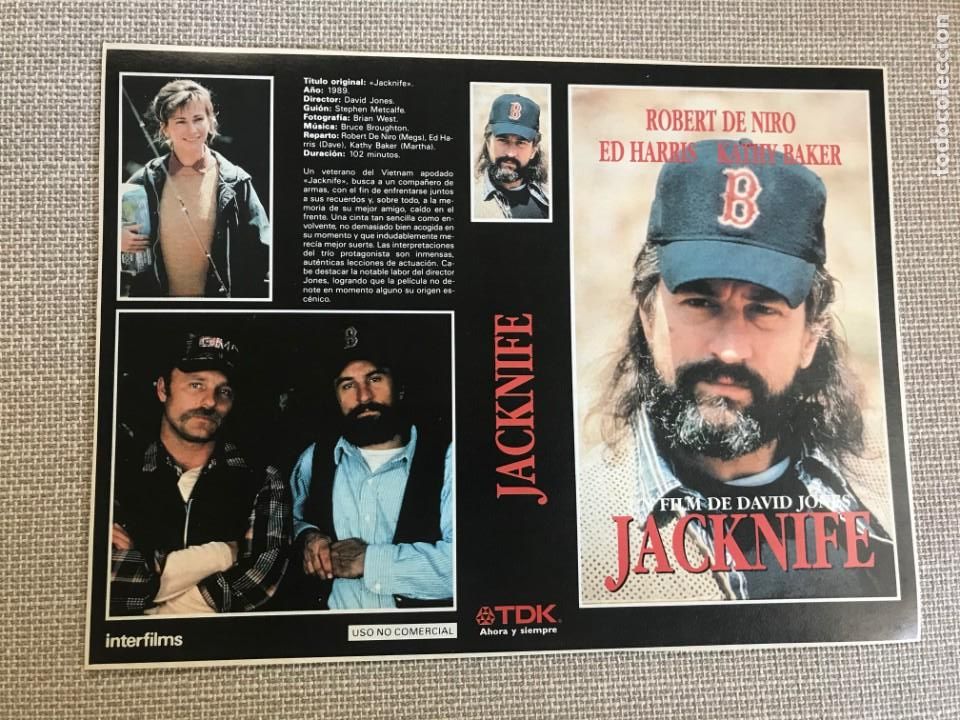 Cine: PORTADA CARATULA VHS REVISTA INTERFILMS JACKNIFE ROBERT DE NIRO ED HARRIS KATHY BAKER.