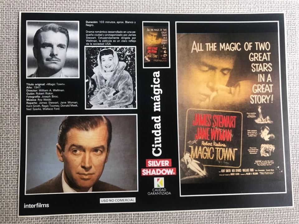 Cine: PORTADA CARATULA VHS REVISTA INTERFILMS CIUDAD MAGICA JAMES STEWART JANE WYMAN.