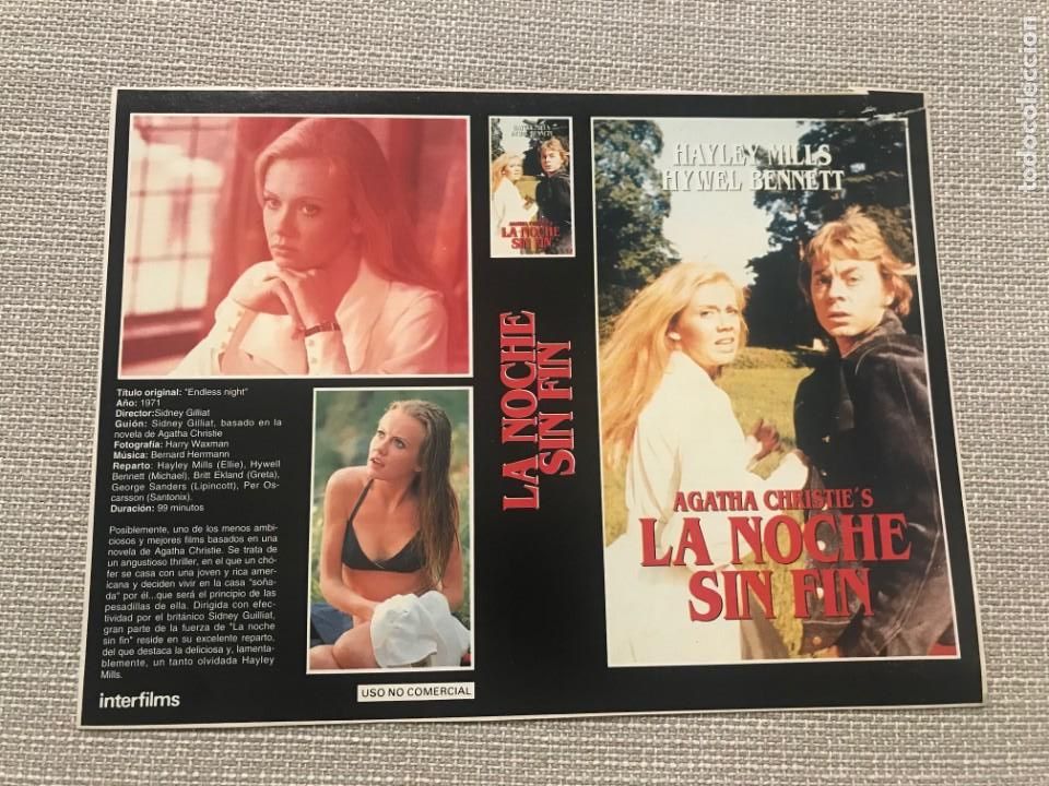 Cine: PORTADA CARATULA VHS REVISTA INTERFILMS NOCHE SIN FIN AGATHA CHRISTIE HAYLEY MILLS BRITT EKLAND.