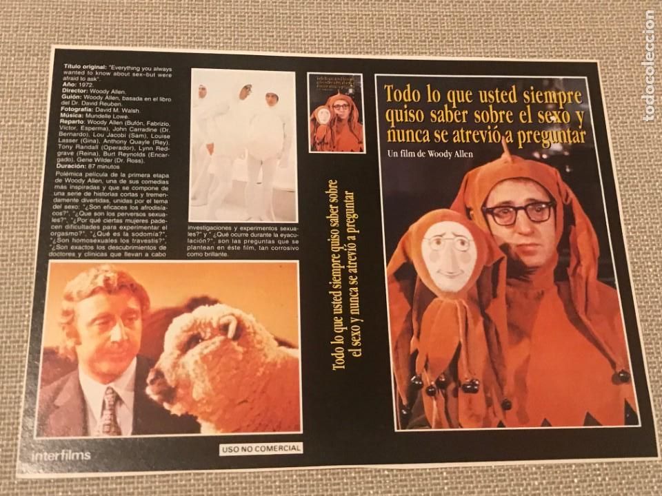 Cine: PORTADA CARATULA VHS REVISTA INTERFILMS TODO LO QUE SIEMPRE QUISO SABER SOBRE EL SEXO WOODY ALLEN