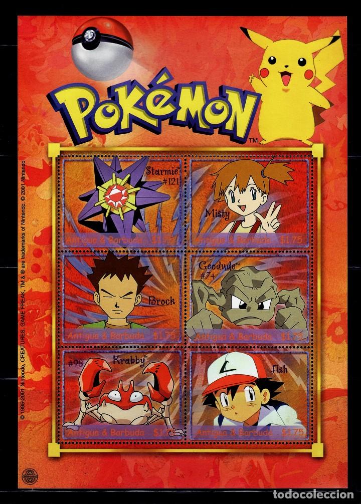 Kino: TEMA CINE. ANTIGUA BARBUDA 2001 2919/24 POKEMON 6v. MINIHOJA