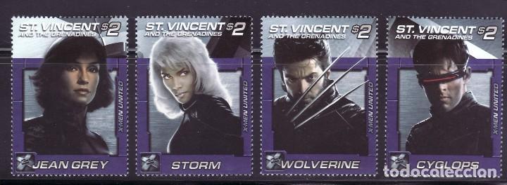 Kino: SELLOS CINE ST. VINCENT OF THE GRENADINES 2003 X MEN UNITED 4v. Pr HOJA BLOQUE