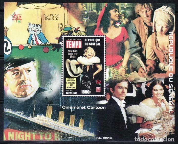 Cine: SELLOS CINE. SENEGAL 1998 HB 45 MARYLIN/TITANIC