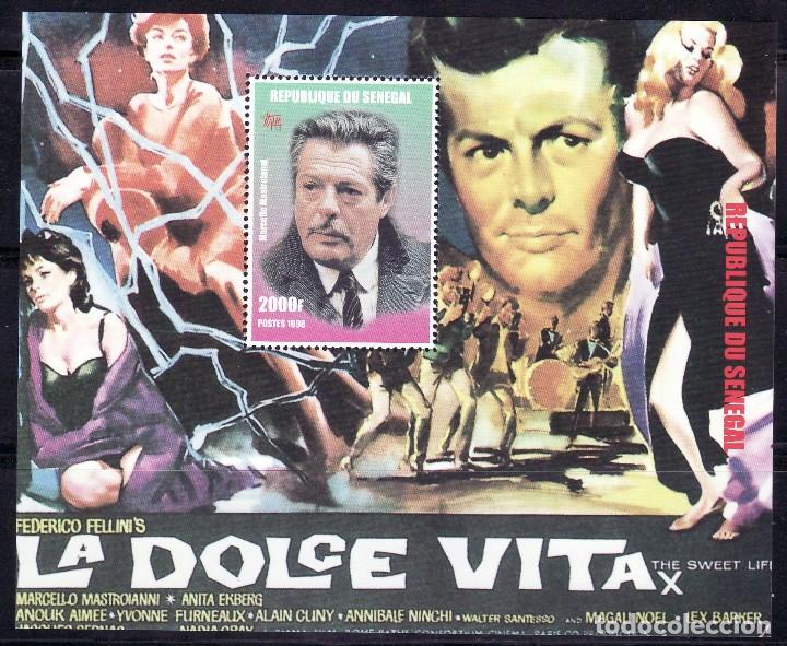 Cinema: SELLOS CINE. SENEGAL 1998 HB 44. MARCELLO MASTROIANNI. LA DOLCE VITA