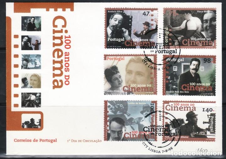 Cine: SELLOS TEMA CINE SOBRE MAT.ESPECIAL 1996 LISBOA 100 A&Ntilde;OS DEL CINE PORTUGAL