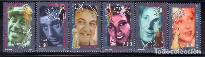 Cinema: SELLOS TEMA CINE. FRANCIA 1994 2897/02 ACTORES 6v.