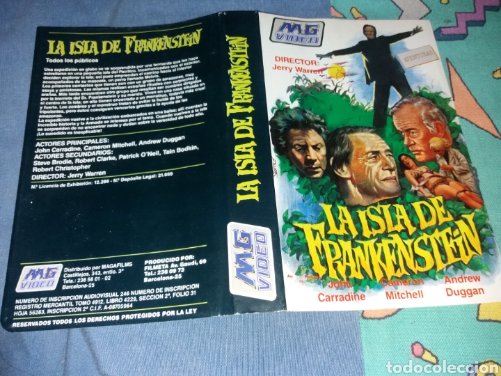Cine: Caratula vhs- la isla de frankenstein