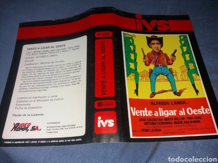 Cine: Caratula beta- vente a ligar al oeste- IVS - Foto 1