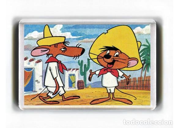 Cine: IMAN ACRILICO NEVERA - DIBUJOS ANIMADOS SPEEDY GONZALES Y RODRIGUEZ