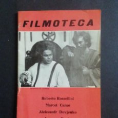 Cine: PROGRAMA DE LA FILMOTECA. TEMPORADA 1972-73. NÚMERO 4. R. ROSSELLINI, M. CARNÉ.. Lote 245783395