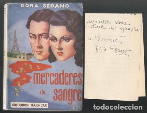 Cine: SEDANO, DORA: MERCADERES DE SANGRE. Dedicatoria aut&oacute;grafa y carta manuscrita de la autora