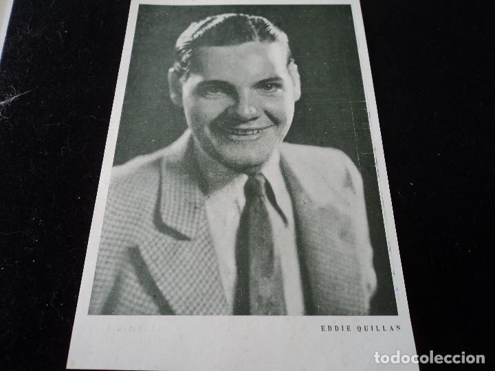 Cine: antigua lamina a dos caras,eddie quillan y marlene dietrich, 24 x 16 cm