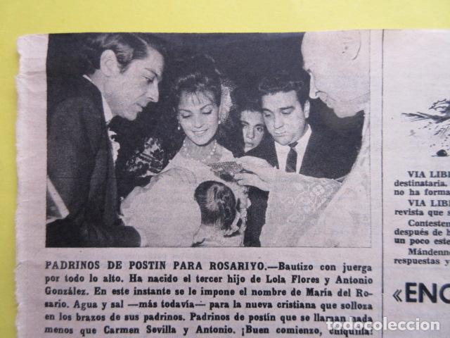 Cine: A&Ntilde;O 1964 - BAUTIZO HIJO LOLA FLORES MARIA DEL ROSARIO CARMEN SEVILLA MONUMENTO GELVEZ JOSELITO