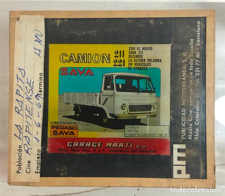 Cine: CLICHE PUBLICIDAD CINE - CELULOIDE ENTRE CRISTAL - A&Ntilde;O 1969 - CAMION SAVA, PEGASO. VILAFRANCA