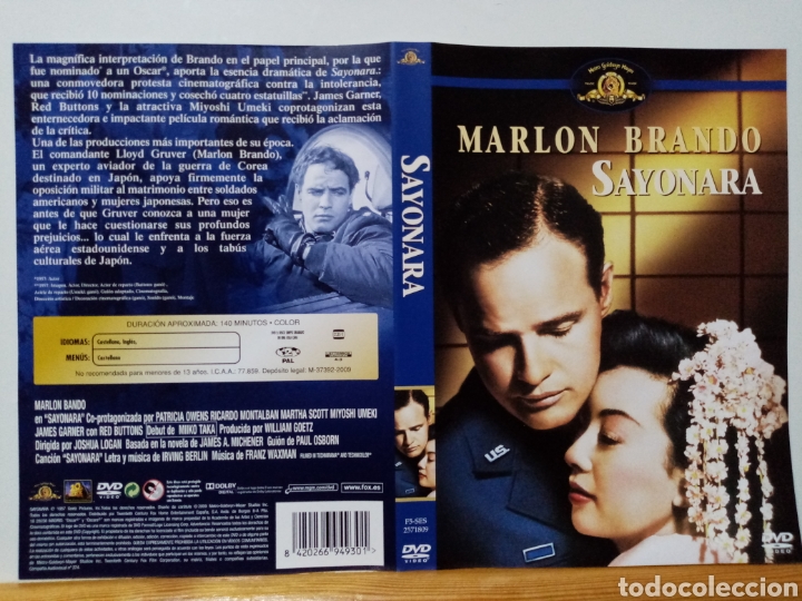 Cine: Solo caratula original DVD - Sayonara