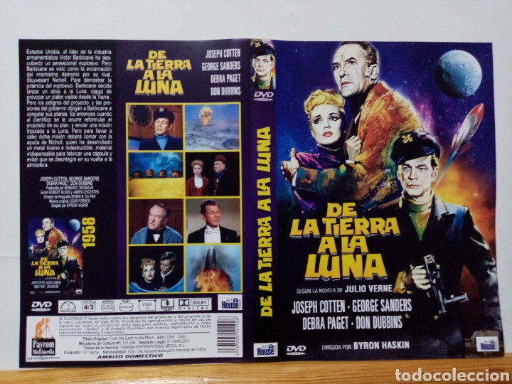 Cine: Solo caratula original DVD - De la Tierra a la Luna de Byron Haskin