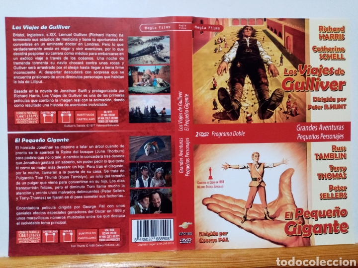 Cine: Solo caratula original DVD - Los Viajes de Gulliver y El Peque&ntilde;o Gigante