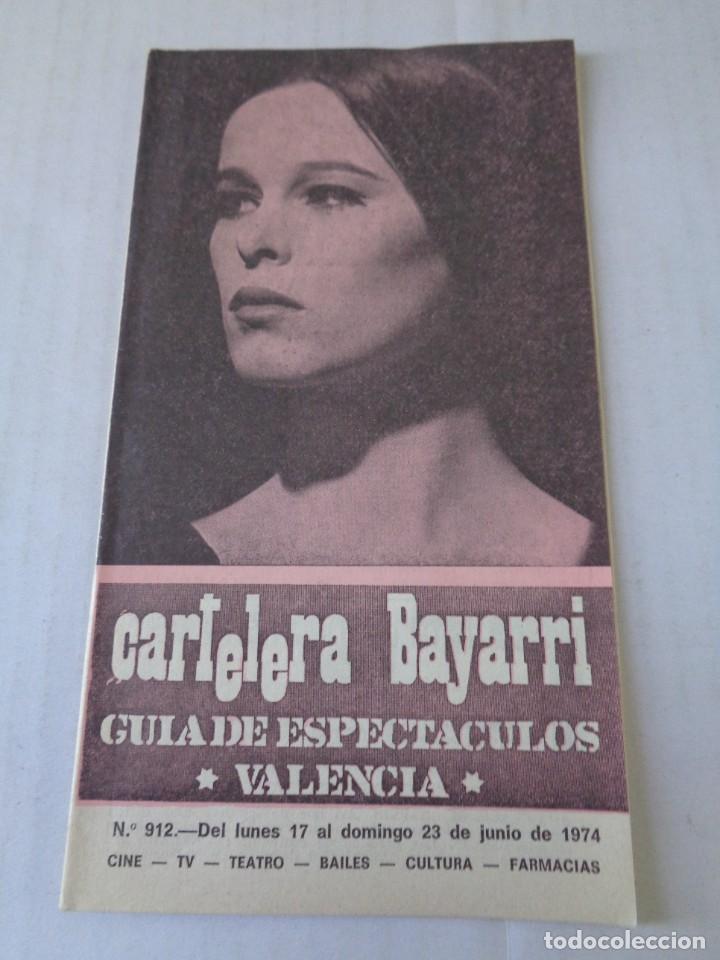 Cine: CARTELERA 1974 DE CINE BAYARRI N&ordm; 912 PORTADA GERALDINE CHAPLIN - CINE TVE TEATRO...