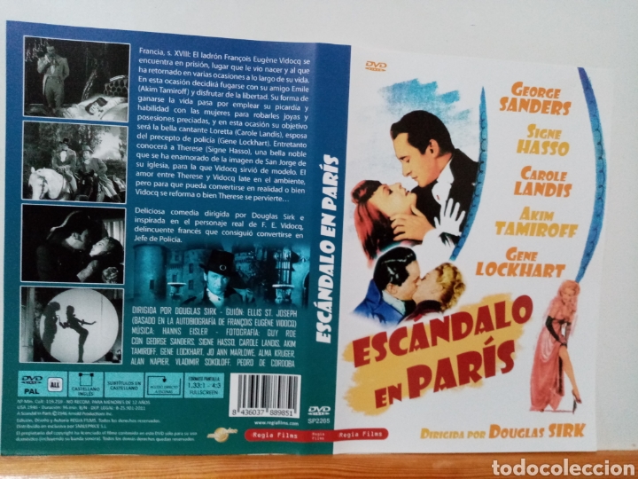 Cine: Solo caratula original DVD - Esc&aacute;ndalo en Par&iacute;s