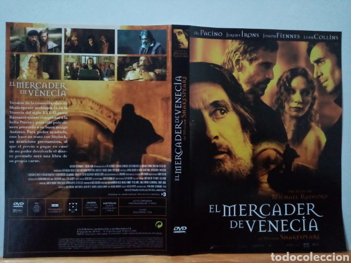Cine: Solo caratula original DVD - El Mercader de Venecia
