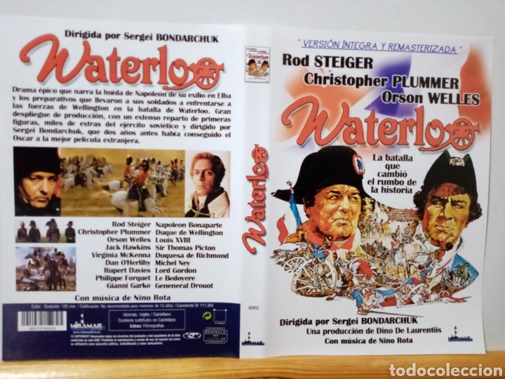 Cine: Solo caratula original DVD - Waterloo