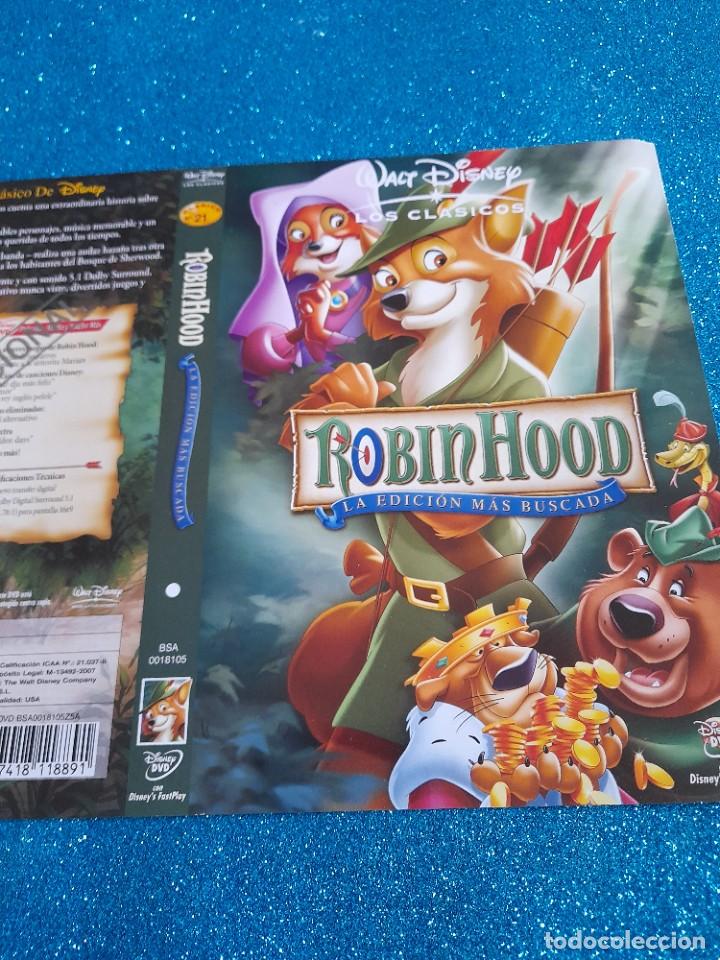 Cine: Car&aacute;tula Original DVD Infantil - S&oacute;lo Car&aacute;tula - Robin Hood - Walt Disney