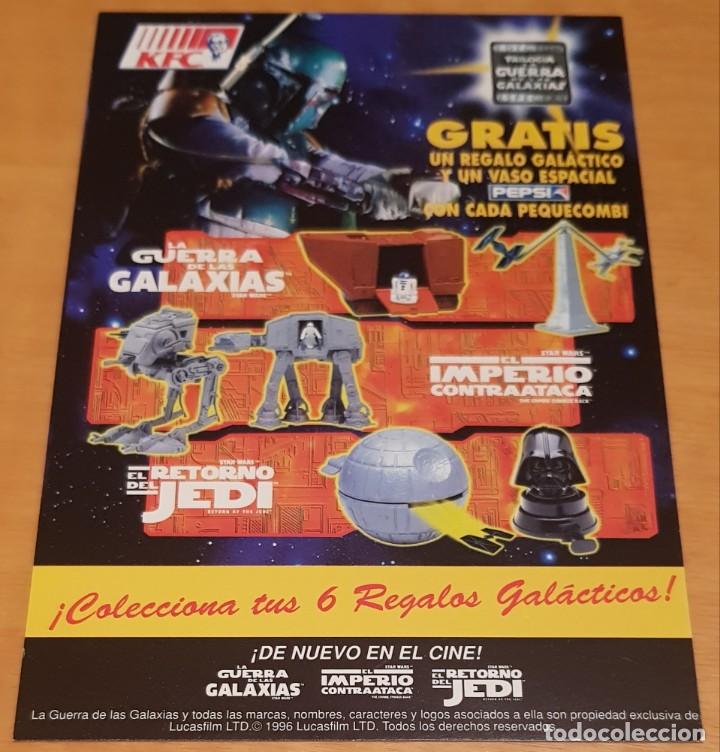 Cine: Postal promocional juguetes STAR WARS ediciones especiales de KENTUCKY FRIED CHICKEN a&ntilde;o 1996