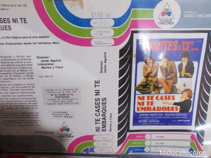 Cine: NI TE CASES NI TE EMBARQUES , SOLO CARATULA'' SOLO'' CARATULA, ORIGINAL , DE VIDEO CLUB ,