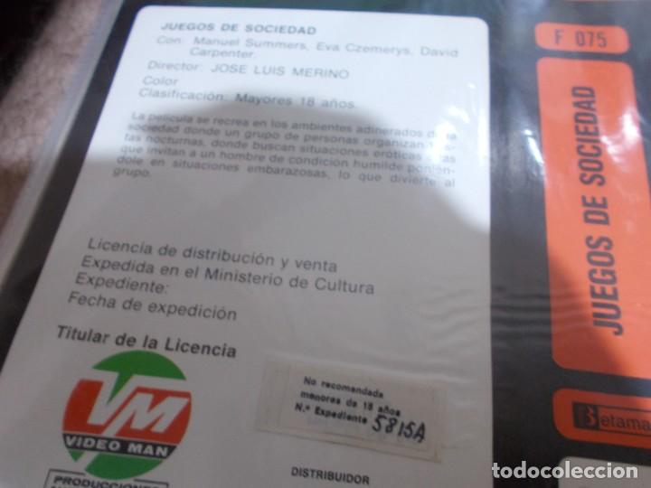 Cinema: JUEGOS DE SOCIEDAD &uml;&uml;SOLO CARATULA&uml;&uml;&uml;&uml;ORIGINAL DE VIDEO CLUB SOLO CARATULA&uml;&uml;