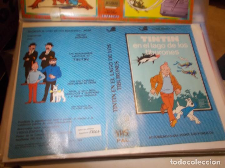 Kino: TINTIN EN EL LAGO DE LOS TIBURONES ,,SOLO ,CARATULA,, ORIGINAL DE VIDEO CLUB ,,SOLO CARATULA
