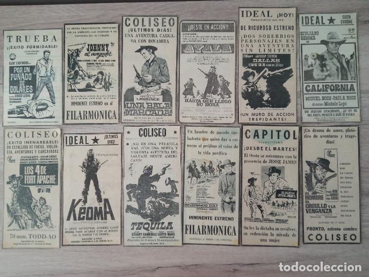 Cine: SPAGHETTI WESTERN, RECORTES DE PERIODICOS DE ANUNCIOS DE PELICULAS DE CINES DE BILBAO