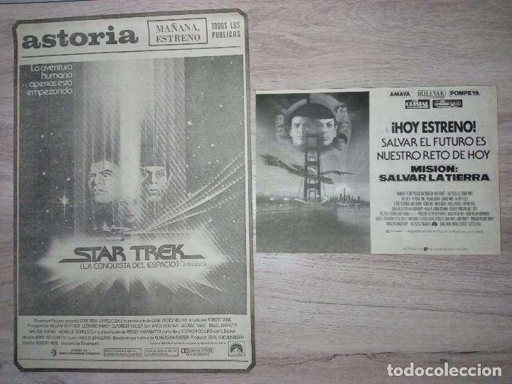 Cine: STAR TREK, 6 RECORTES DE PERIODICOS DE ANUNCIOS DE PEL&Iacute;CULAS