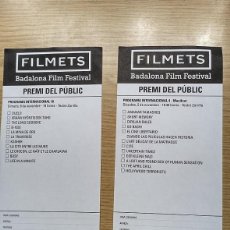 Cine: FOLLETOS PARA VOTAR EN FESTIVAL CORTOMETRAJES FILMETS BADALONA -LOTE 1